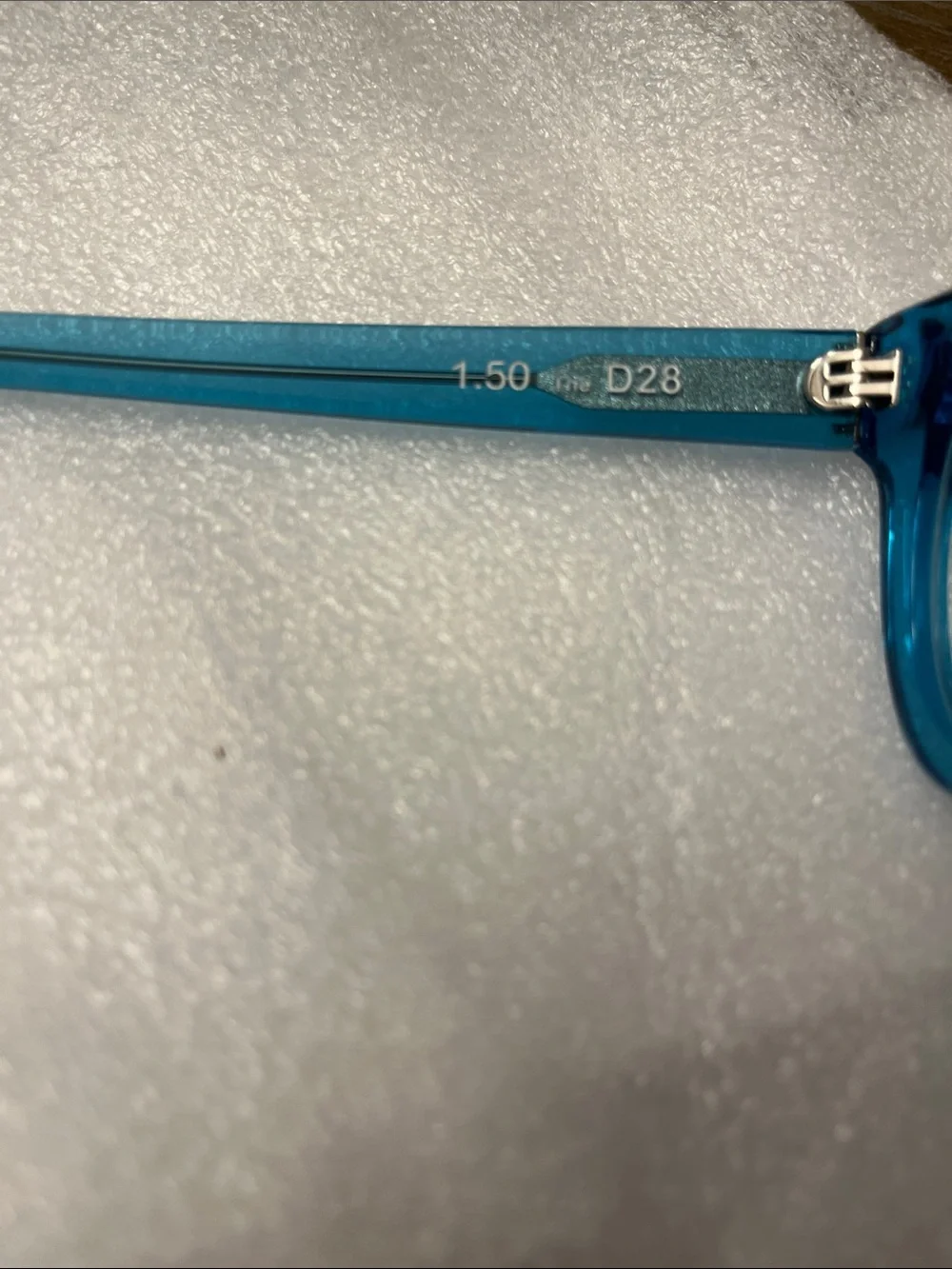 CADDIS D28 1.50 readers Blue Transparent Square Frames Eyewear